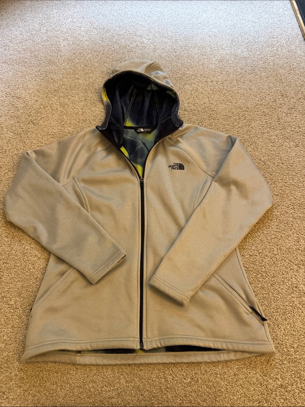 The North Face Gray Hooded women’s Fleece Jacket